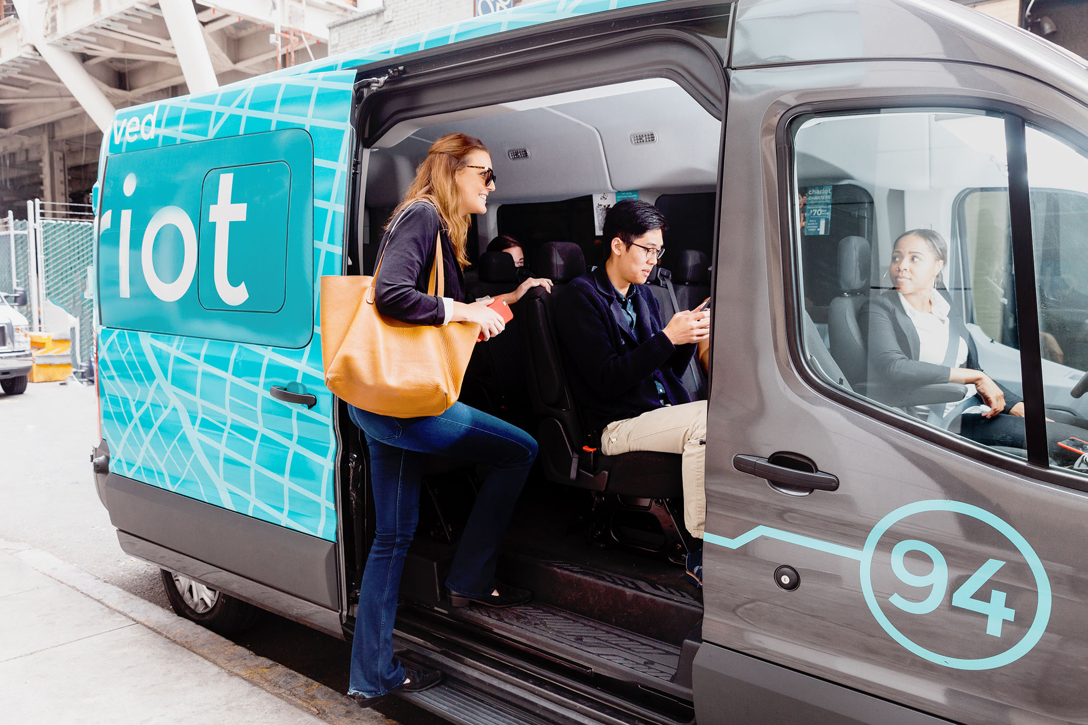 Chariot is a microtransit provider that already uses its own digital rider verification tools. Could it become the basis for a broader trusted rider program in a microtransit mesh? (Image: Ford Motor Company)